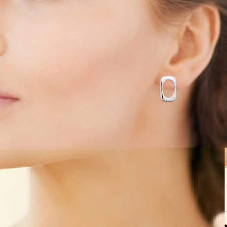 Boucles d'Oreilles Ajourées Argent Rhodié et Zirconium