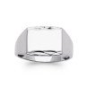 Bague Chevalière Argent Rhodié Facettes - Kara Bijoux