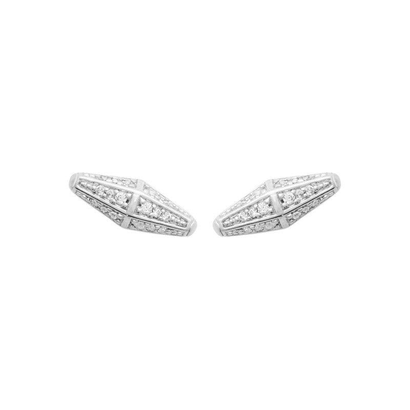 Boucles d'Oreilles Puces Géométriques Scintillantes Argent 925