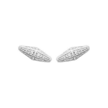 Boucles d'Oreilles Puces Géométriques Scintillantes Argent 925