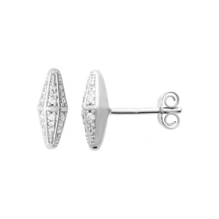 Boucles d'Oreilles Puces Géométriques Scintillantes Argent 925