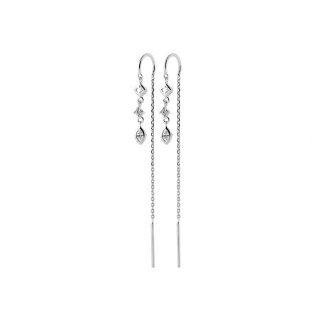 Boucles d'Oreilles Pendantes Chaînes et Oxydes de Zirconium