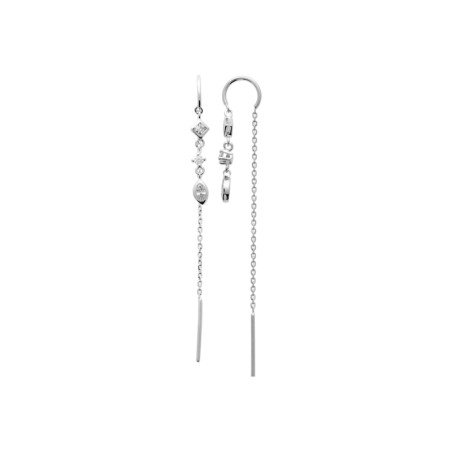 Boucles d'Oreilles Pendantes Chaînes et Oxydes de Zirconium
