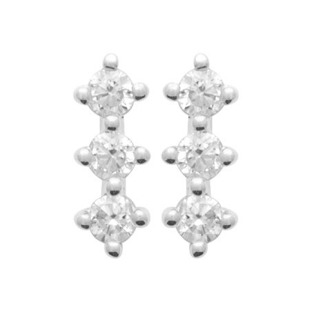 Boucles d'Oreilles Puces Alignement Scintillant