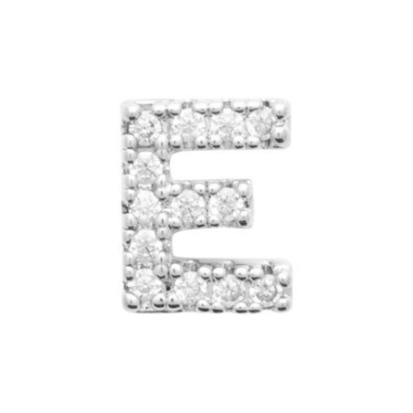Puce d'oreille Initiale E Argent Rhodié