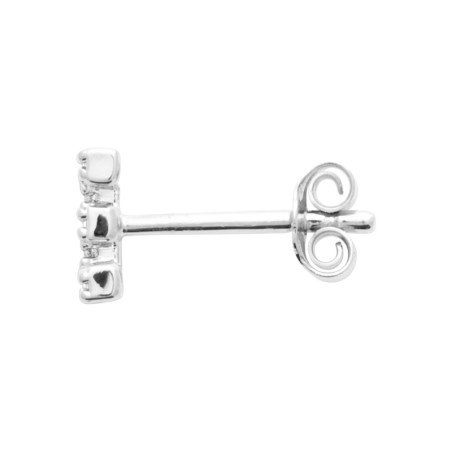 Puce d'oreille Initiale E Argent Rhodié