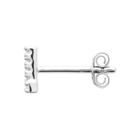 Puces d'Oreilles Lettre L Argent Rhodié Zirconium