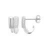 Boucles d'Oreilles Demi-Créoles Scintillantes Argent Rhodié
