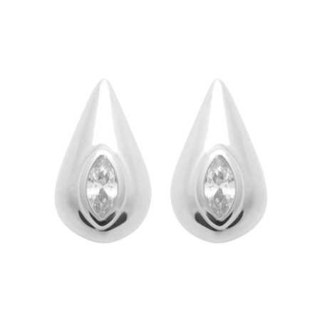 Boucles d'Oreilles Goutte Scintillante Argent Rhodié