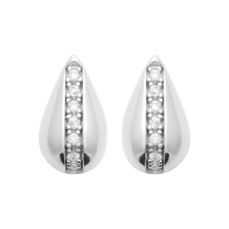 Boucles d'Oreilles Goutte Scintillante Argent Rhodié