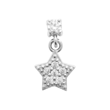 Piercing Étoile Scintillante en Argent 925 et Titane