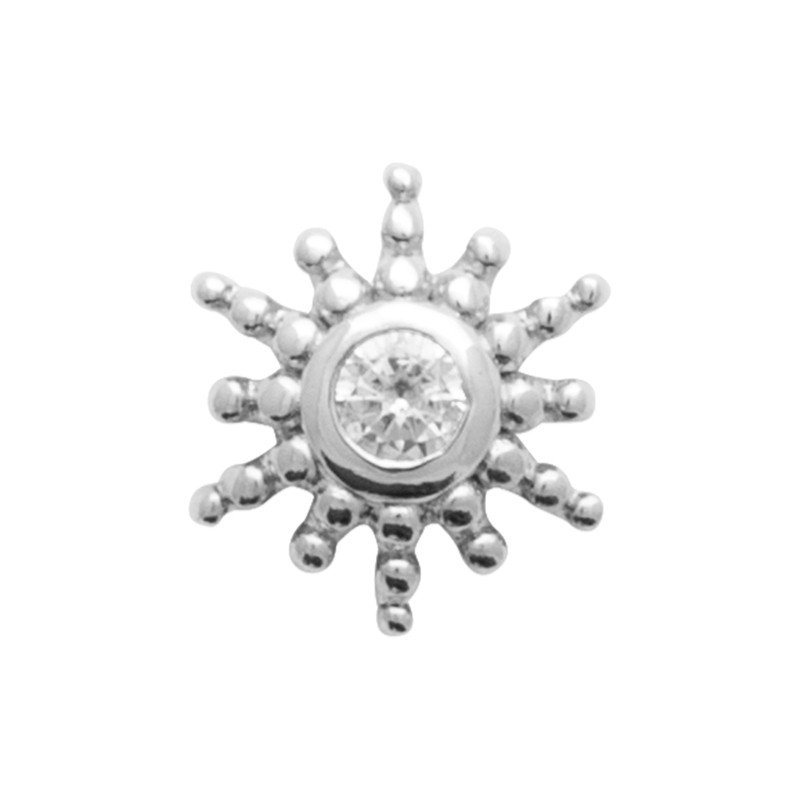 Piercing Soleil Scintillant en Argent 925 et Titane Rhodié