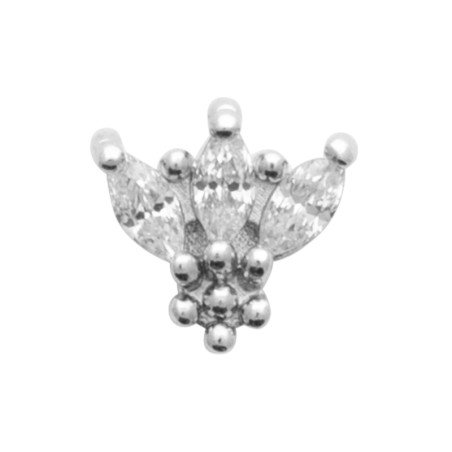 Piercing Hélix Argent Rhodié et Titane Scintillant