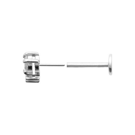 Piercing Hélix Argent Rhodié et Titane Scintillant
