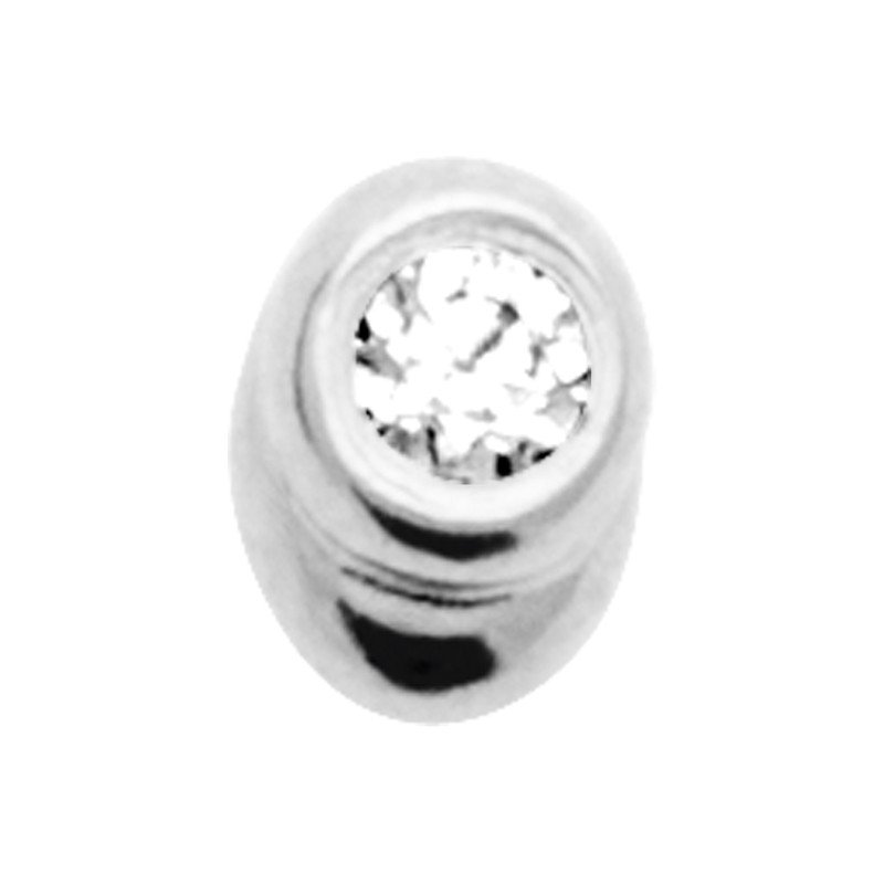 Piercing d'Oreille Argent Rhodié et Oxyde de Zirconium