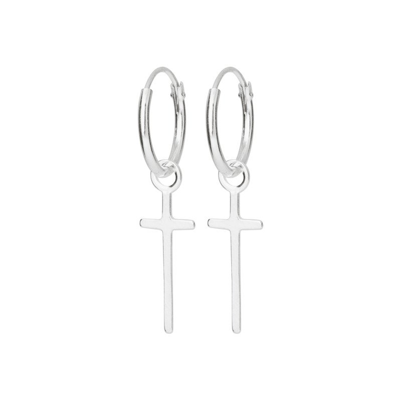 Créoles Croix Argent 925