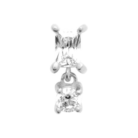 Piercing Argent Rhodié Duo de Zirconium