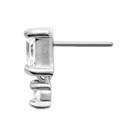 Piercing Argent Rhodié Duo de Zirconium