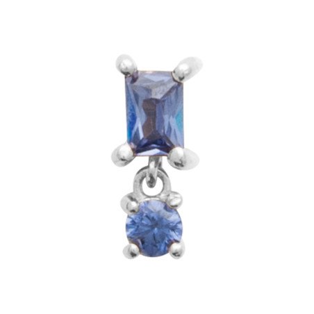 Piercing Pendule Pierres Bleues Argent 925