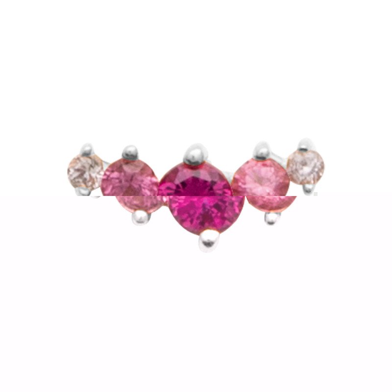 Piercing Argent 925 et Titane Gemmes Roses