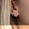 Puces d'Oreilles Solitaires Argent Rhodié | Kara Bijoux