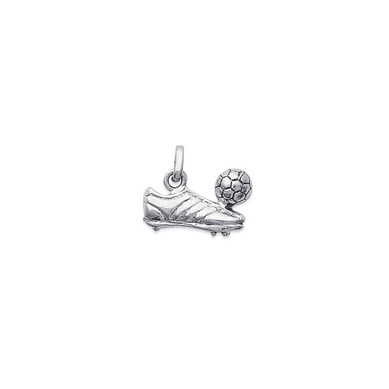 Pendentif Crampon et Ballon de Football en Argent 925