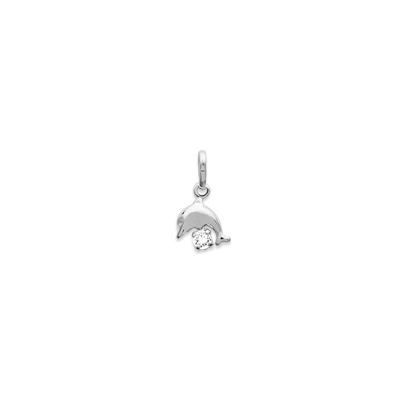 Pendentif Dauphin et Cristal en Argent 925