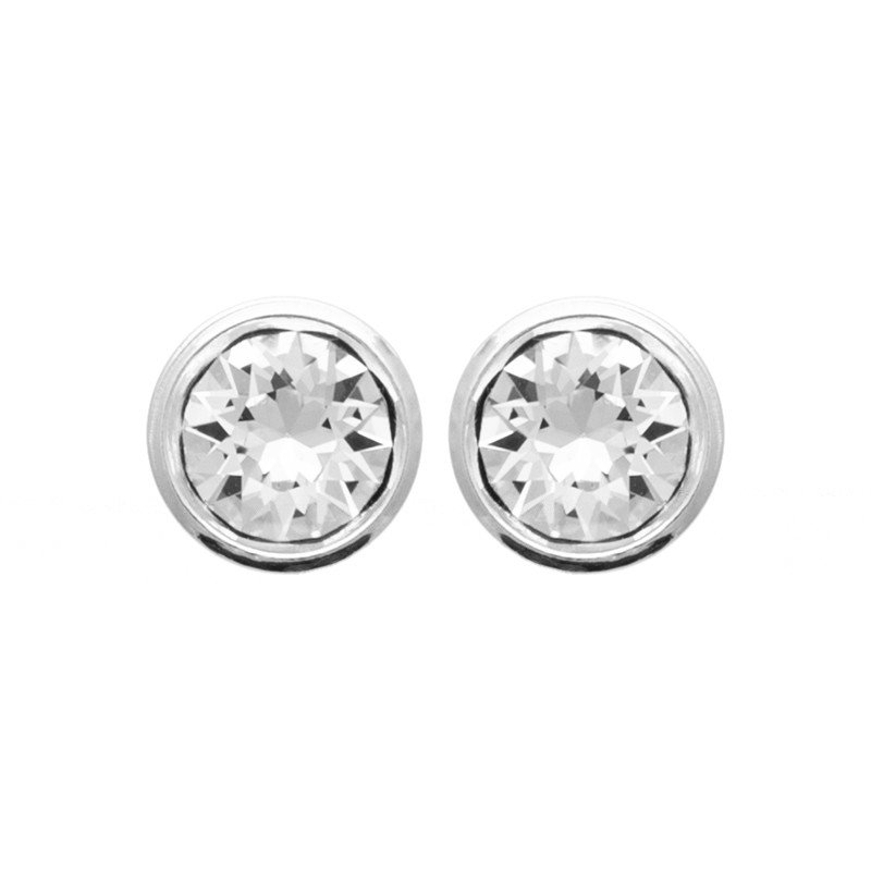 Puces d'Oreilles Cristal en Argent 925