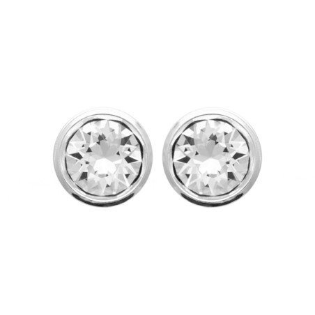 Puces d'Oreilles Cristal en Argent 925