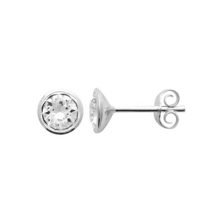 Puces d'Oreilles Cristal en Argent 925