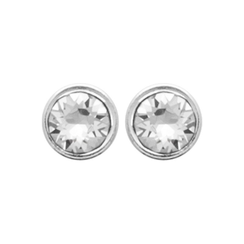 Boucles d'oreilles Puces en Argent 925 et Cristal