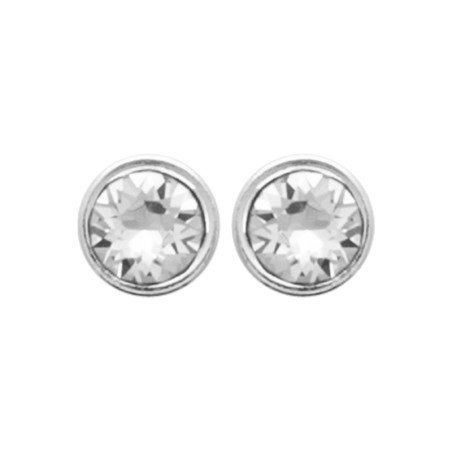 Boucles d'oreilles Puces en Argent 925 et Cristal