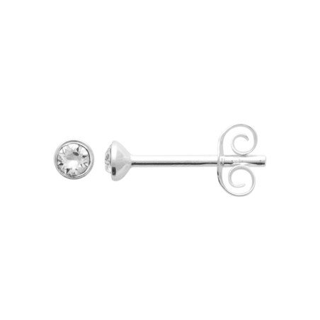 Boucles d'oreilles Puces en Argent 925 et Cristal