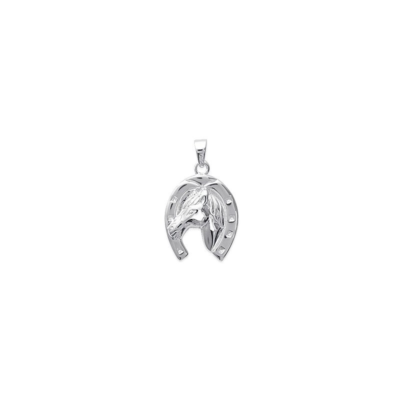Pendentif Cheval et Fer à Cheval en Argent 925