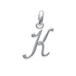 Pendentif Lettre K Script en Argent 925 | Kara Bijoux
