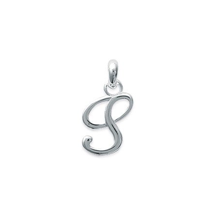 Pendentif Lettre S Cursive en Argent 925 - Élégance Personnelle