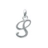 Pendentif Lettre S Cursive en Argent 925 - Élégance Personnelle