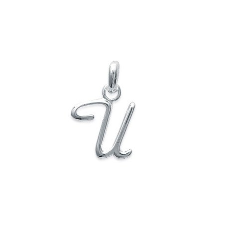 Pendentif Lettre U Cursive en Argent 925 - Kara Bijoux