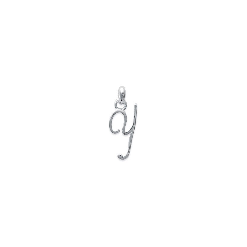 Pendentif Lettre Y Cursive en Argent 925