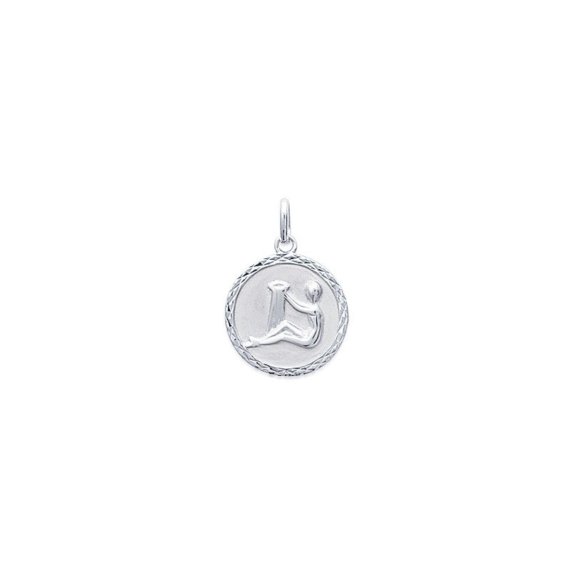Pendentif Zodiaque Vierge en Argent Rhodié