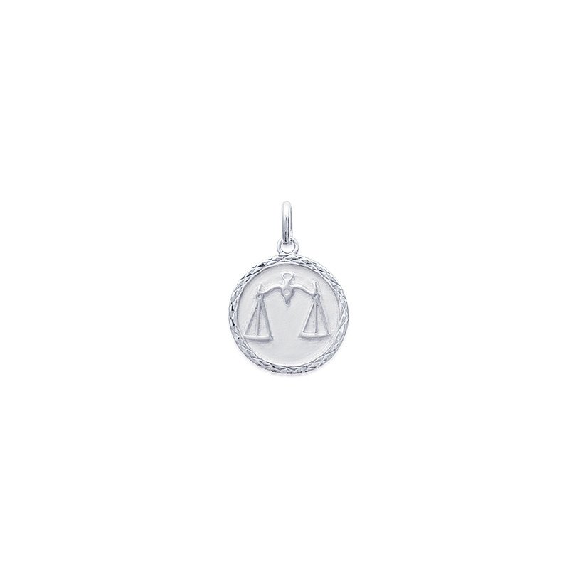 Pendentif Zodiaque Balance Argent Rhodié