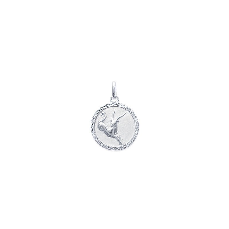 Pendentif Zodiaque Capricorne en Argent Rhodié