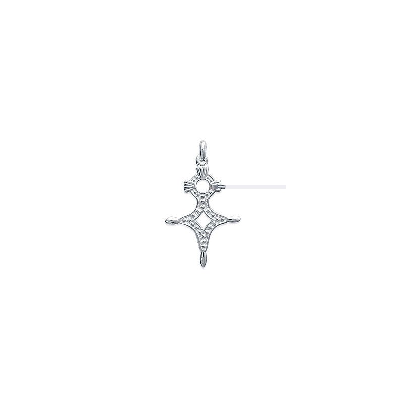 Pendentif Argent 925 Motif Stylisé Texturé