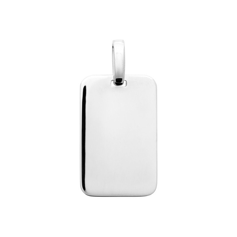 Pendentif Plaque Lisse en Argent 925