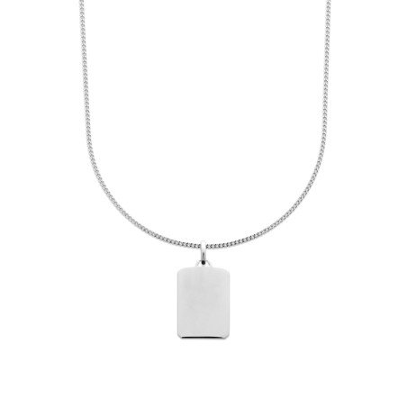 Pendentif Plaque Lisse Argent 925