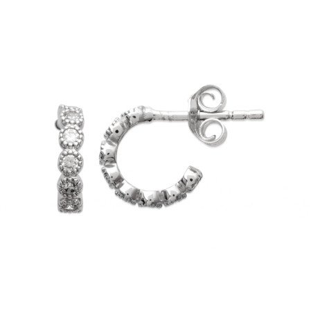 Mini Créoles Scintillantes Argent 925 Rhodié | Kara Bijoux