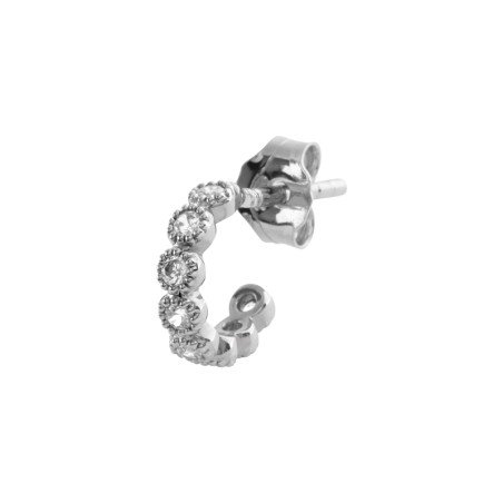 Mini Créole Pavée Argent Rhodié Oxyde Zirconium | Kara Bijoux