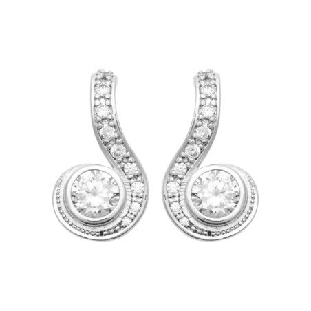 Boucles d'oreilles Volute Étincelante en Argent 925