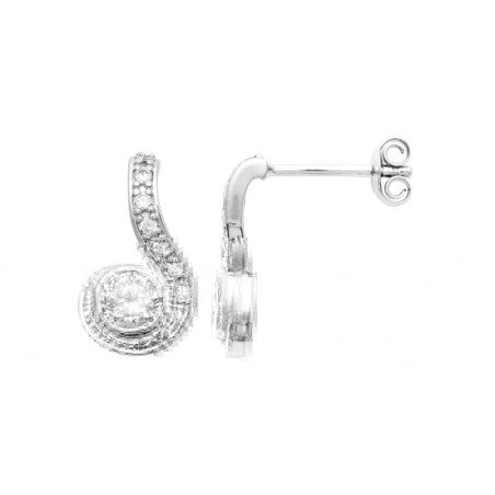 Boucles d'oreilles Volute Étincelante en Argent 925