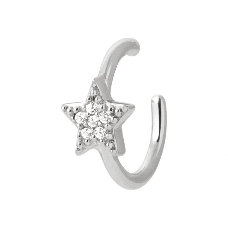 Bague d'oreille Étoile Scintillante en Argent 925
